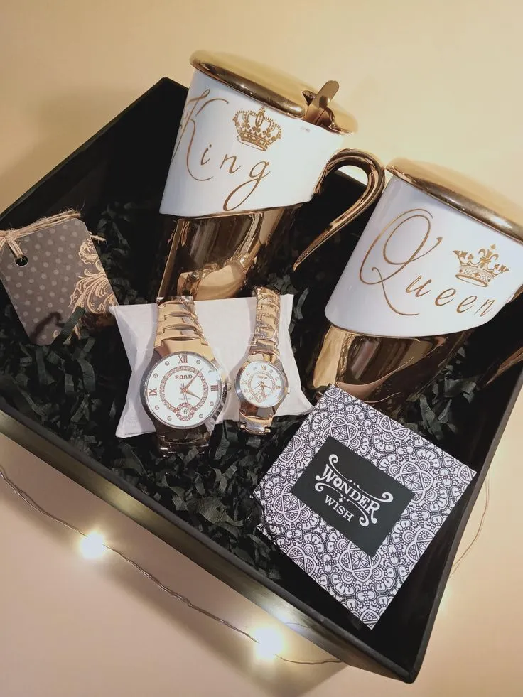 King Queen Mug and Watch Couple Gift Box - KHAAS Items