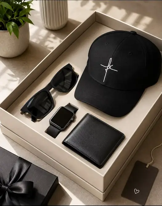 Men's Black Accessories and Smartwatch Gift Box | Khaas Items