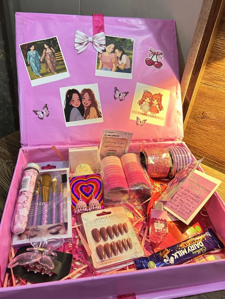 Pink Bangles and Makeup Gift Box - KHAAS Items