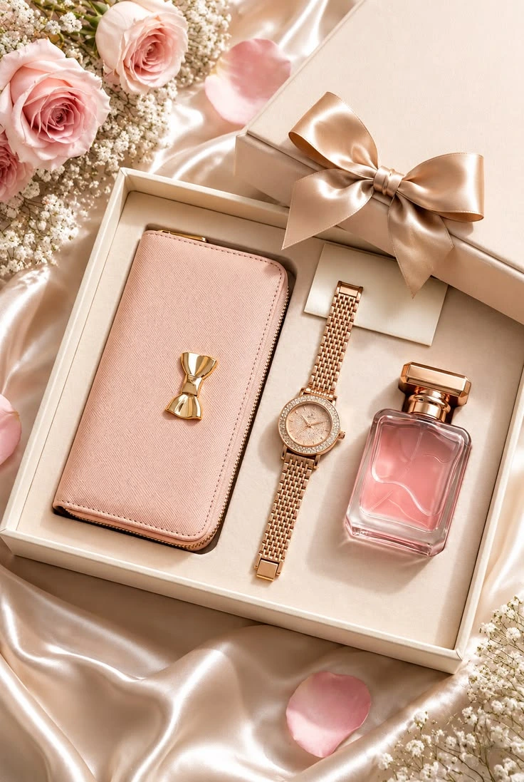 Pink Wallet and Watch Gift Box - KHAAS Items