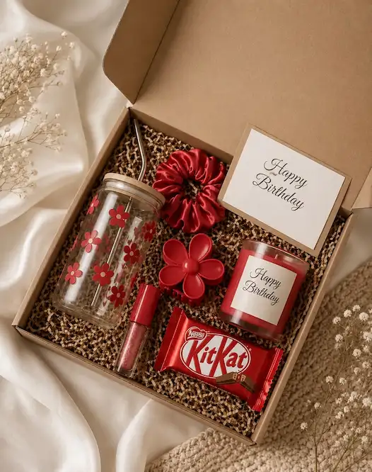 Red Floral Birthday Gift Box - KHAAS Items