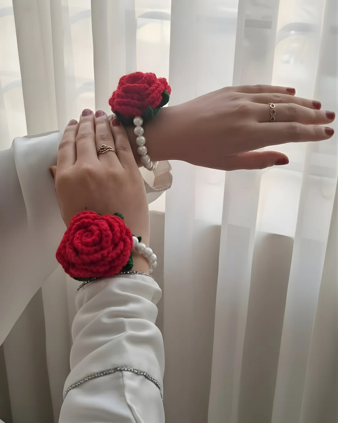 Rose Beaded Gajras Pair - KHAAS Items